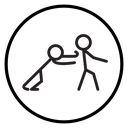 Man pushing another person Black Outline icon