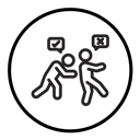 Man pushing another person icon