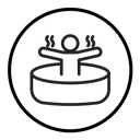 Man relaxing in jacuzzi icon