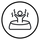 Man relaxing in jacuzzi Black Outline icon