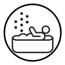 Man relaxing in jacuzzi icon
