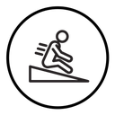 Man slide on slope icon