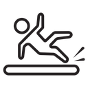 Man slide on slope icon