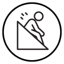 Man slide on slope icon