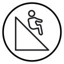 Man slide on slope icon