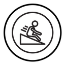 Man slide on slope icon