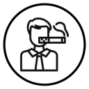 Man smoking cigarette Black Outline icon