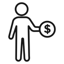 Man take money credit icon