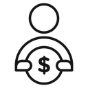 Man take money credit Black Outline icon
