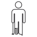 Man with broken leg icon