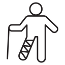 Man with broken leg icon