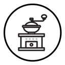 Manual coffee grinder icon