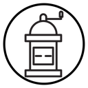 Manual coffee grinder icon