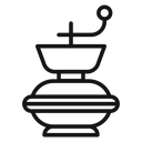 Manual coffee grinder Black Outline icon