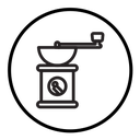 Manual coffee grinder icon