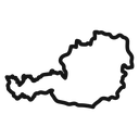 Map of Austria Black Outline icon