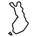 Map of Finland Black Outline icon
