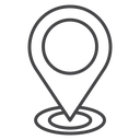 Map Pin Drop Shadow Black Outline icon