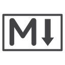 Markdown Logo Mark Black Outline icon