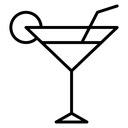Martini glass Black Outline icon