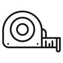 Measure tape Black Outline icon