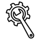 Mechanic settings Black Outline icon