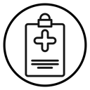 Medical clipboard form icon