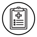 Medical clipboard form icon