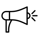 Megaphone Black Outline icon