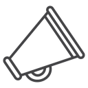 Megaphone Sound Wave Black Outline icon