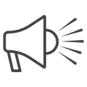 Megaphone Sound Waves Black Outline icon