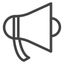 Megaphone Sound Waves Black Outline icon