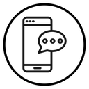 Message phone Black Outline icon