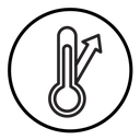 Meteorology thermometer measuring icon