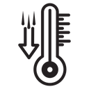 Meteorology thermometer measuring icon