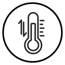 Meteorology thermometer measuring icon