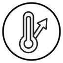 Meteorology thermometer measuring icon
