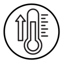 Meteorology thermometer measuring icon