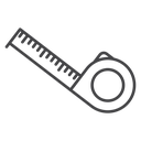 Meter Tape Reel Black Outline icon