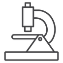 Microscope Triangle Base Black Outline icon
