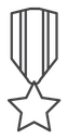 Military medal Black Outline icon