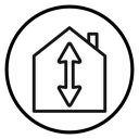 Minimum ceiling heights Black Outline icon