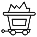 Mining Cart Black Outline icon