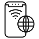 Mobile internet Black Outline icon