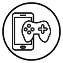 Mobile Phone Game Controller Black Outline icon