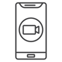 Mobile Video Call Black Outline icon