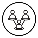 Modern teamwork icon