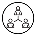 Modern teamwork icon