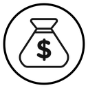Money bag Black Outline icon