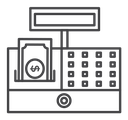 Money counting machine icon